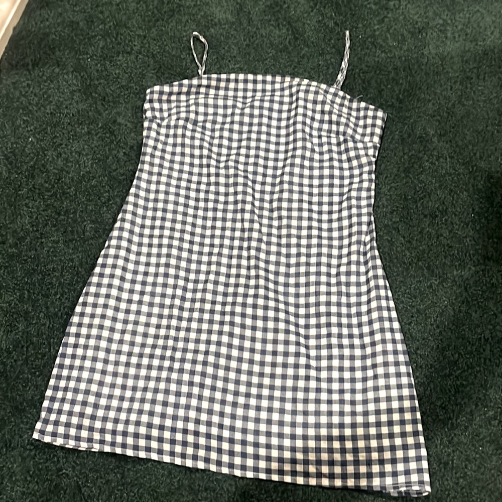 Francesca’s Mi Ami blue and white Gingham cotton Dress NWT S